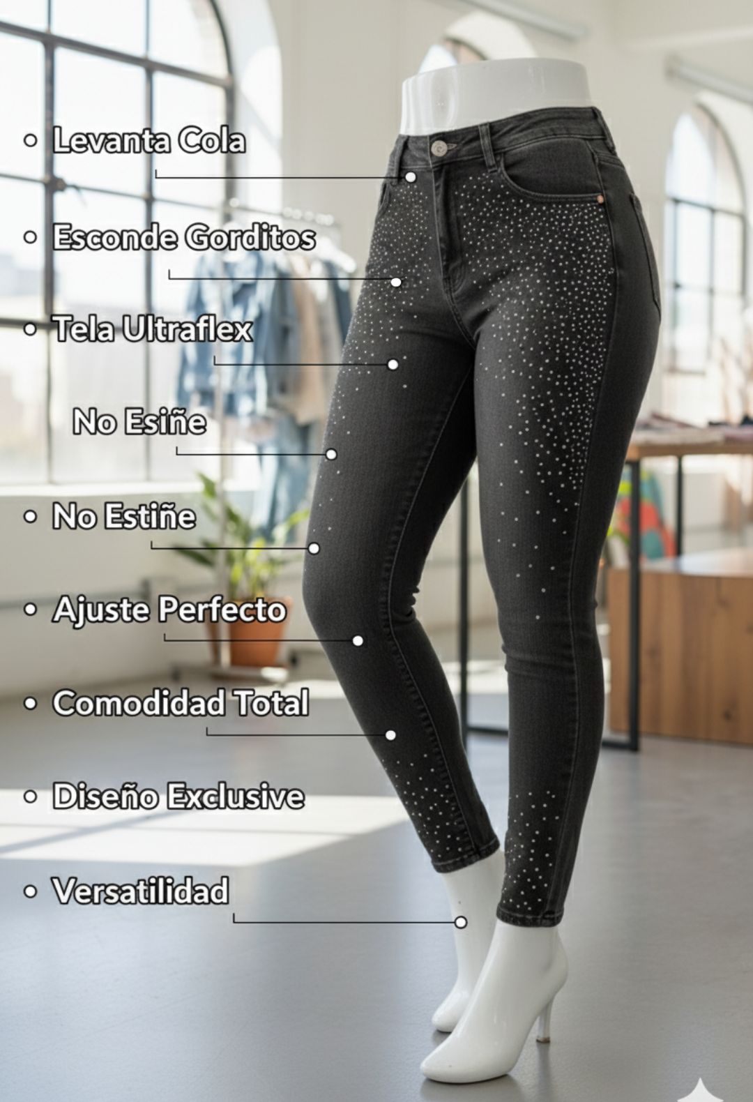🔥⚡JEANS MOLDEADORES BRILLANTFITH 💃AJUSTE PERFECTO BRILLO IMPACTANTE👌