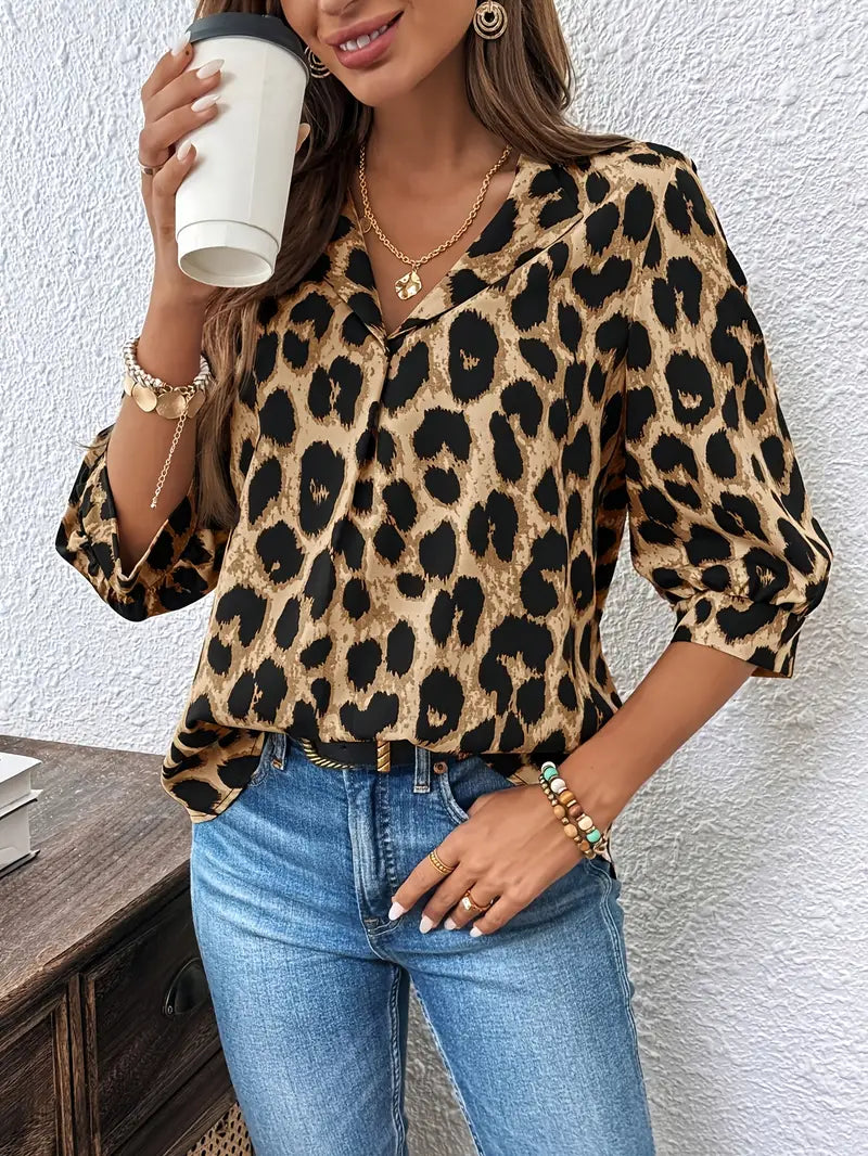🤩👉BLUSA LEOPARDO FRESCA Y ELEGANTE QUE AYUDA A ESCONDER LOS GORDITOS DE MAS🎀 APROVECHA GRAN LIQUIDACION👌🤯