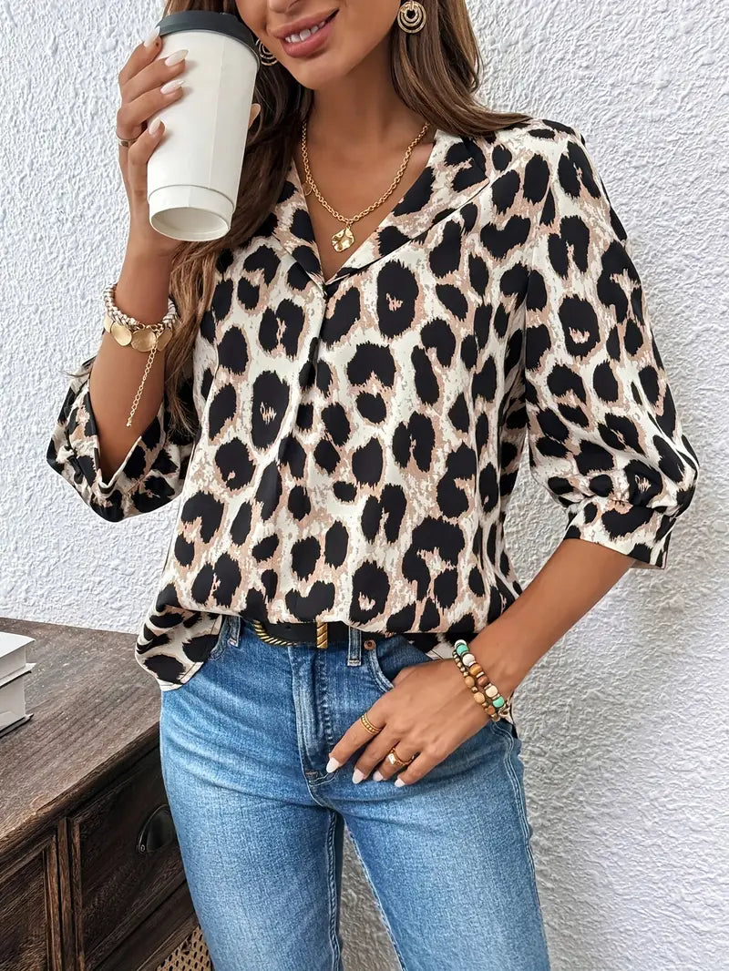 🤩👉BLUSA LEOPARDO FRESCA Y ELEGANTE QUE AYUDA A ESCONDER LOS GORDITOS DE MAS🎀 APROVECHA GRAN LIQUIDACION👌🤯