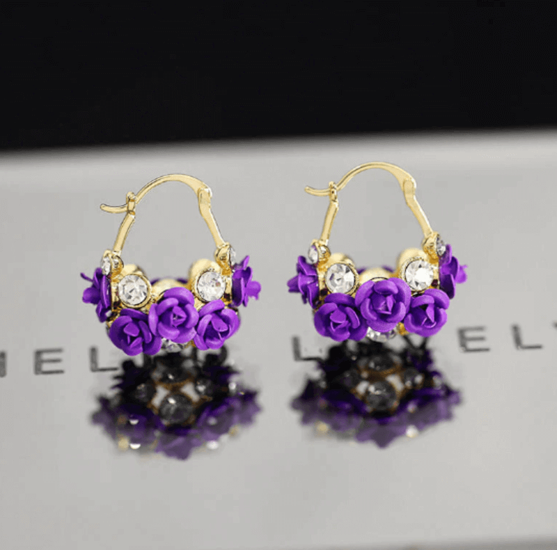 🌹💫ARETES CESTA FLORAL🥰🪻