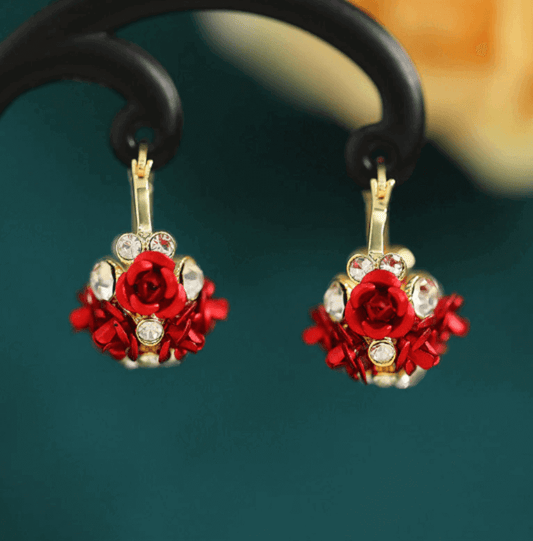 🌹💫ARETES CESTA FLORAL🥰🪻