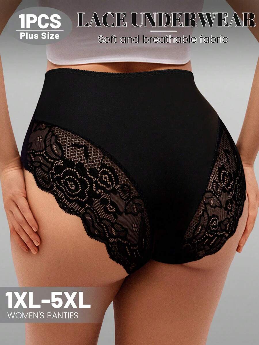 💯🔝SET DE 4 Cacheteros De Encaje Sin Costuras ⭐⭐⭐⭐⭐ De Cintura De Corte Alto Para Mujer💃