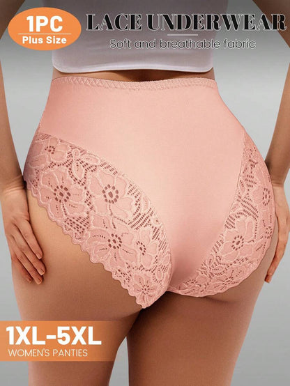 💯🔝SET DE 4 Cacheteros De Encaje Sin Costuras ⭐⭐⭐⭐⭐ De Cintura De Corte Alto Para Mujer💃