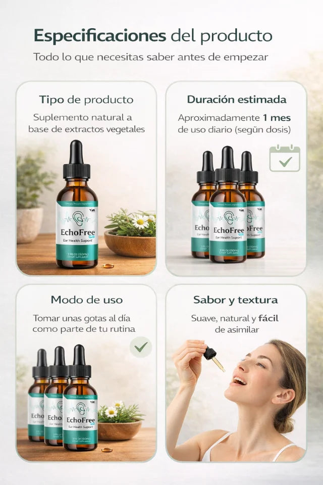 🎧 EchoFree™ Pro⚡Apoyo Natural para tu Audición🍃