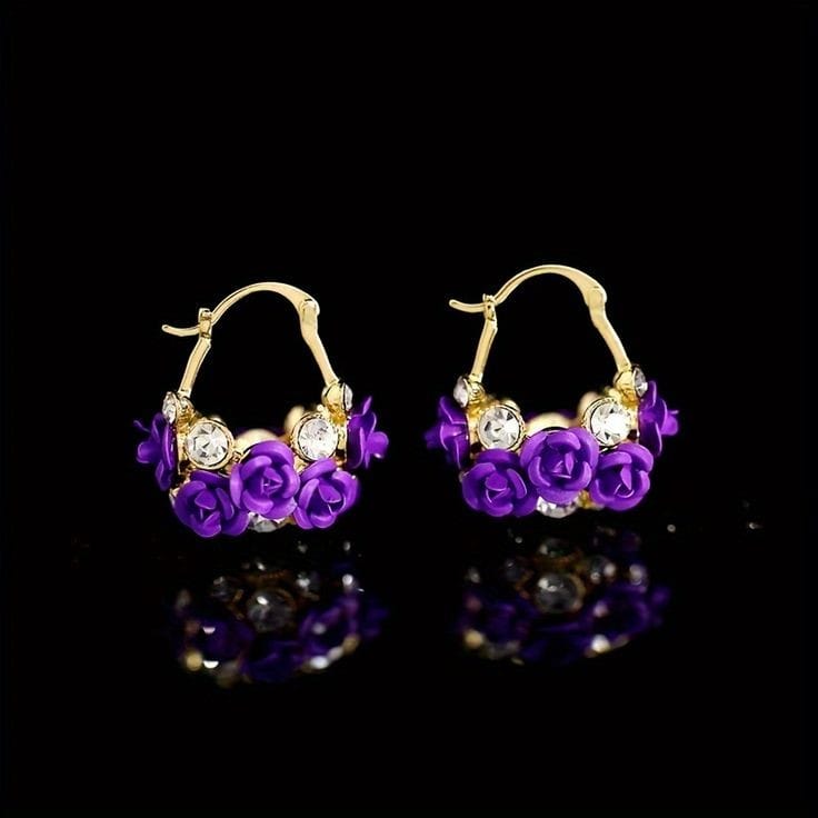 🌹💫ARETES CESTA FLORAL🥰🪻