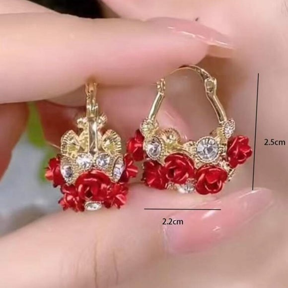 🌹💫ARETES CESTA FLORAL🥰🪻