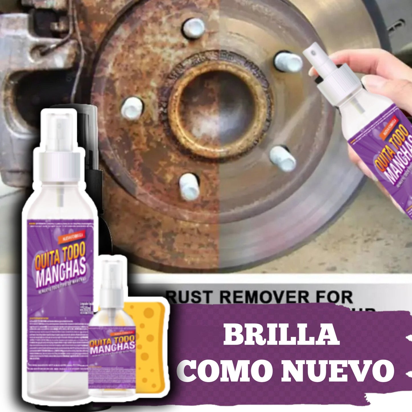 🌀ELIMINADOR DE OXIDO Y GRASA 🌟QUITA TODO MANCHAS🌟