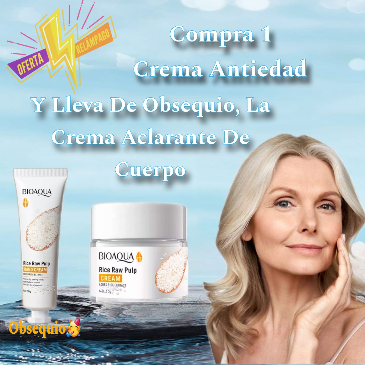 🩵CREMA FACIAL ANTIEDAD Y ACLARANTE💫🌊