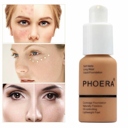 👉🤩BASE PHOERA MATTE ALTA COBERTURA PARA TODO TIPO DE PIEL💫🔥